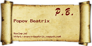 Popov Beatrix névjegykártya